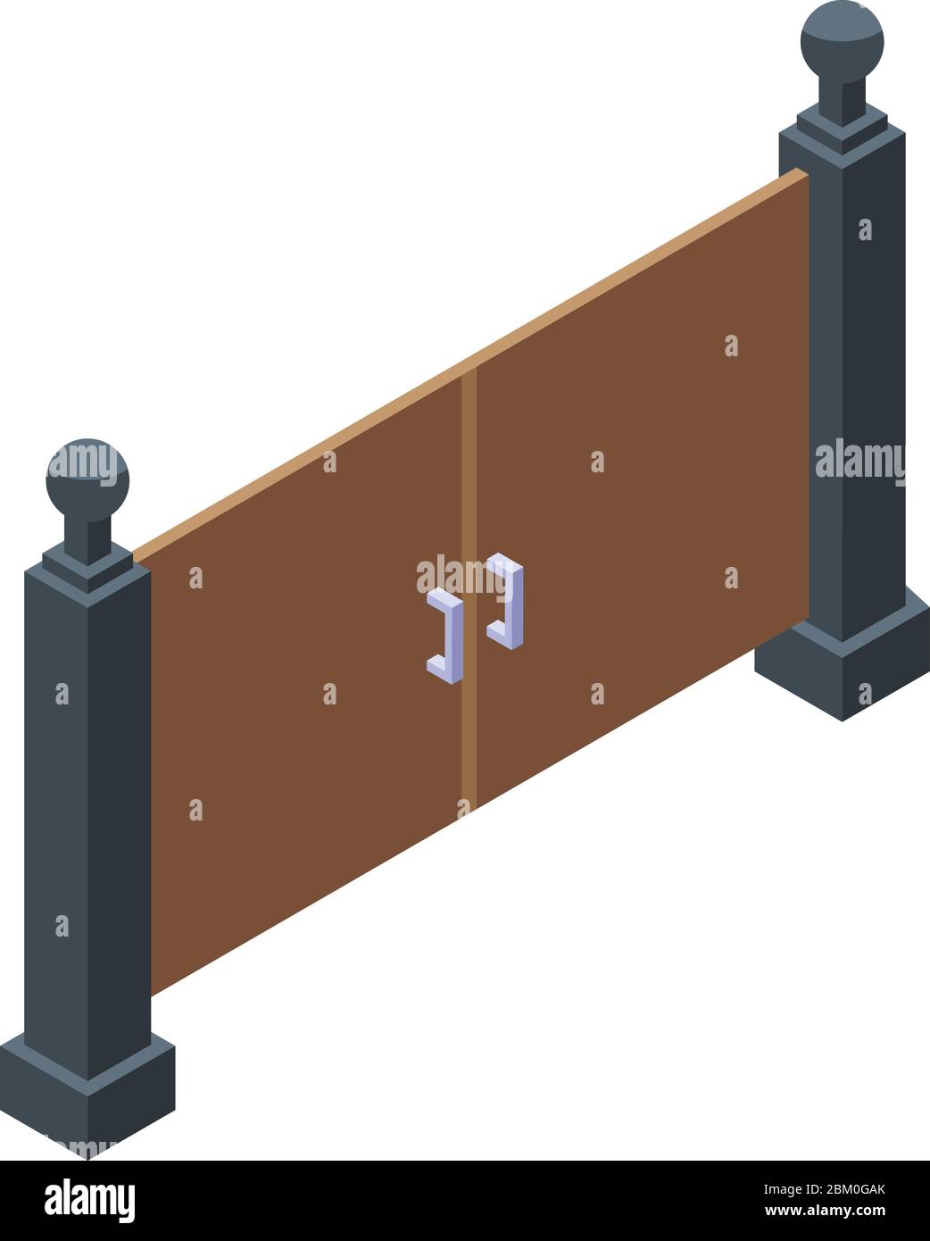 Gate home icon, isometric style Stock Vector