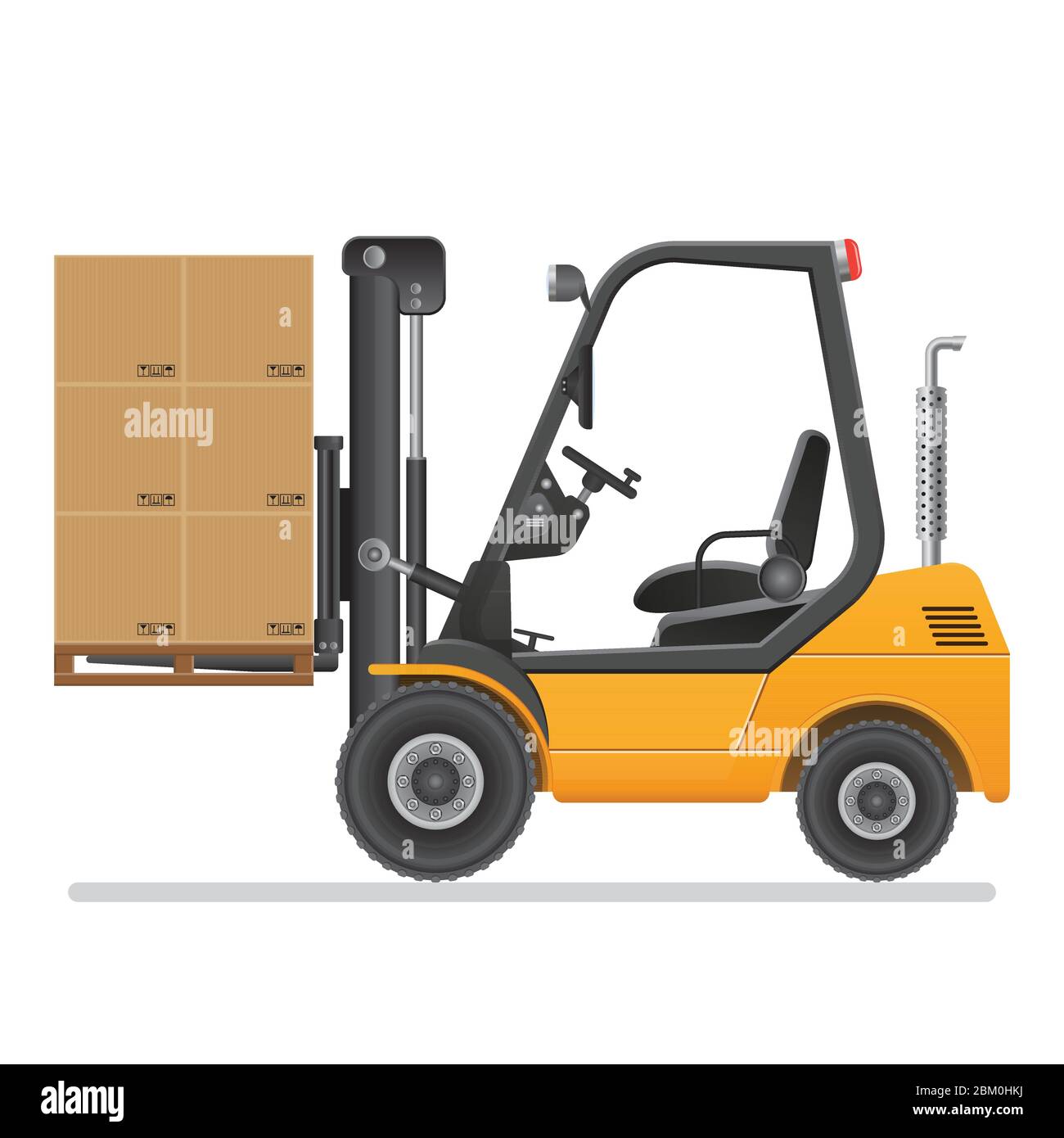 Forklift truck. Vector illustration isolated on white background Stock