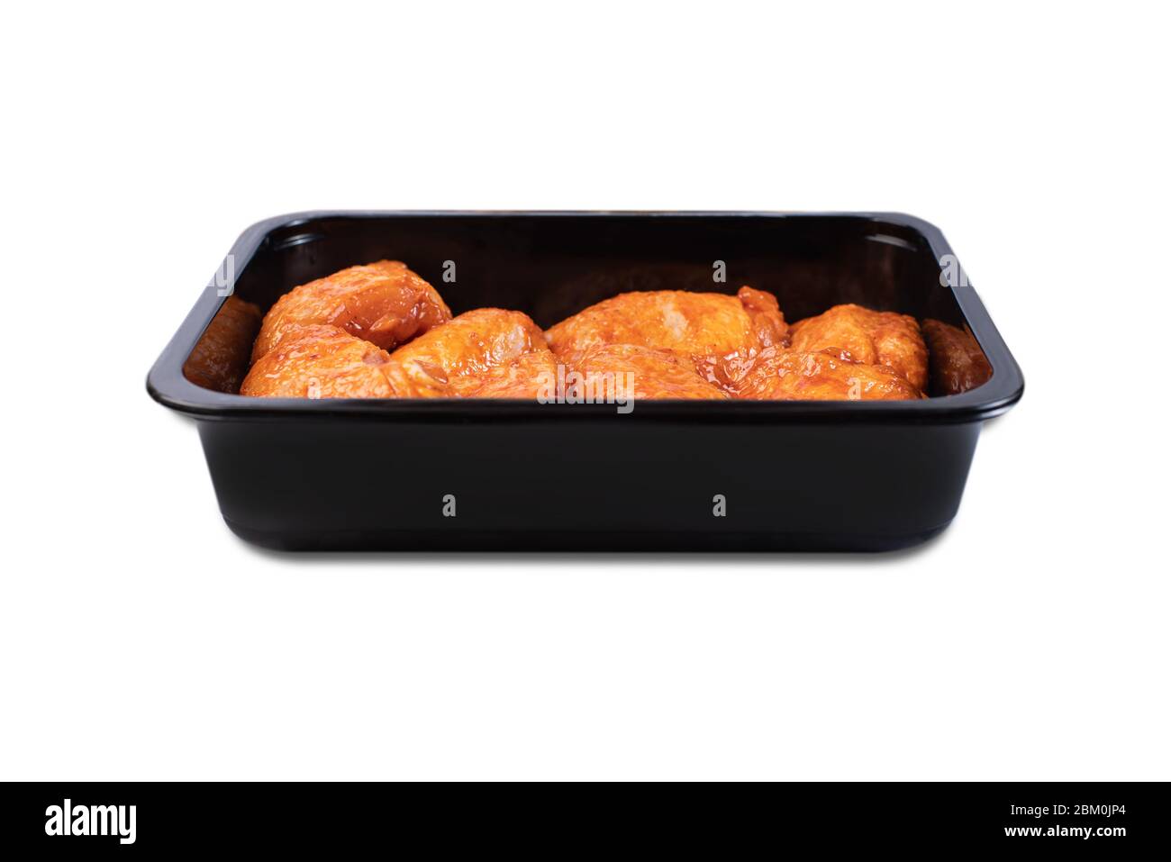 Fresh, raw chicken thigh in the package.Vacuum packaging.Chicken legs