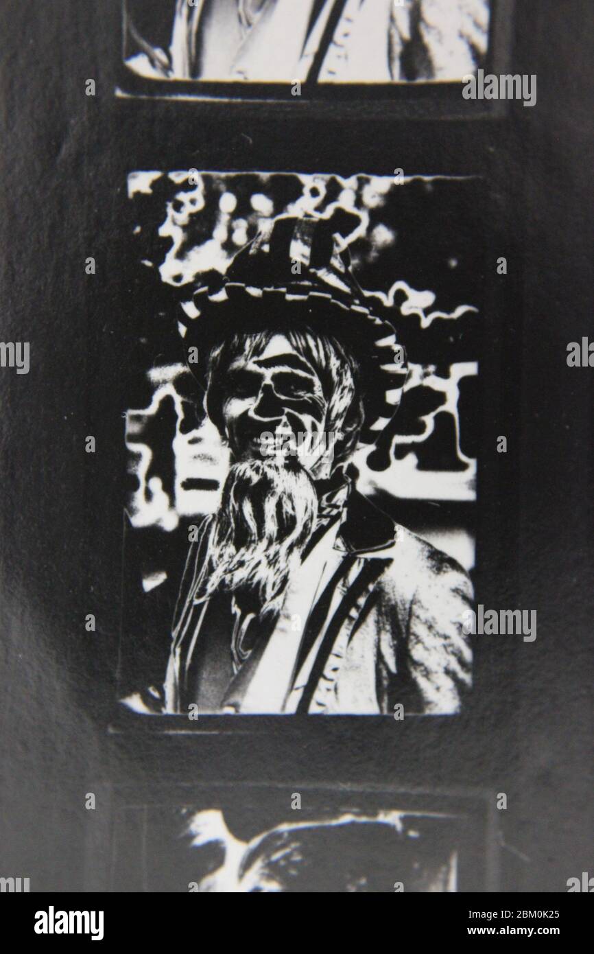 Fine 1970s vintage black and white photography of a man in a dream like ...