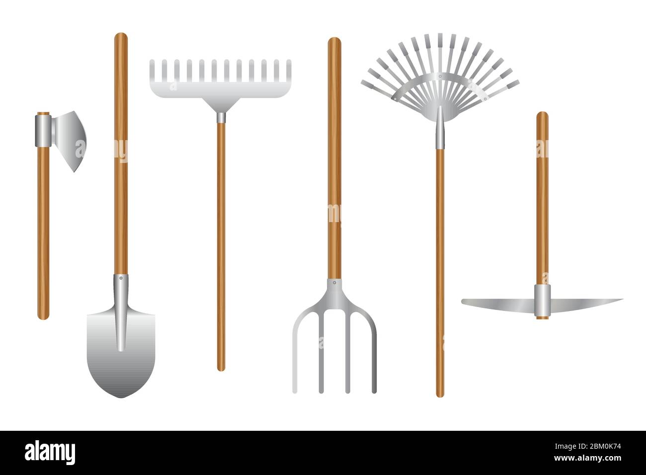 Gardening tools set vector illustration isolated on white background Stock Vector