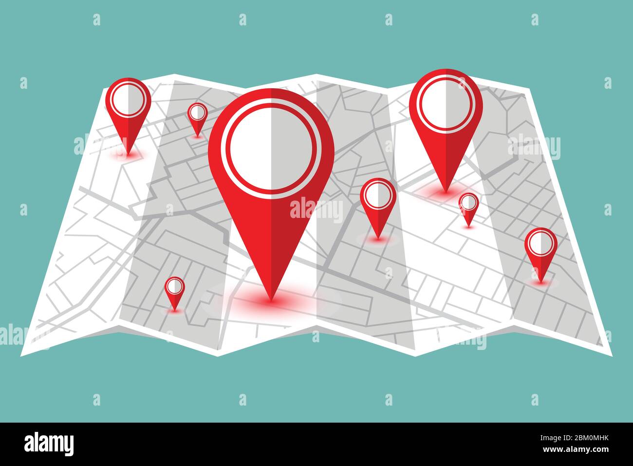 Pin in showing location on gps navigator map. Vector illustration Stock ...