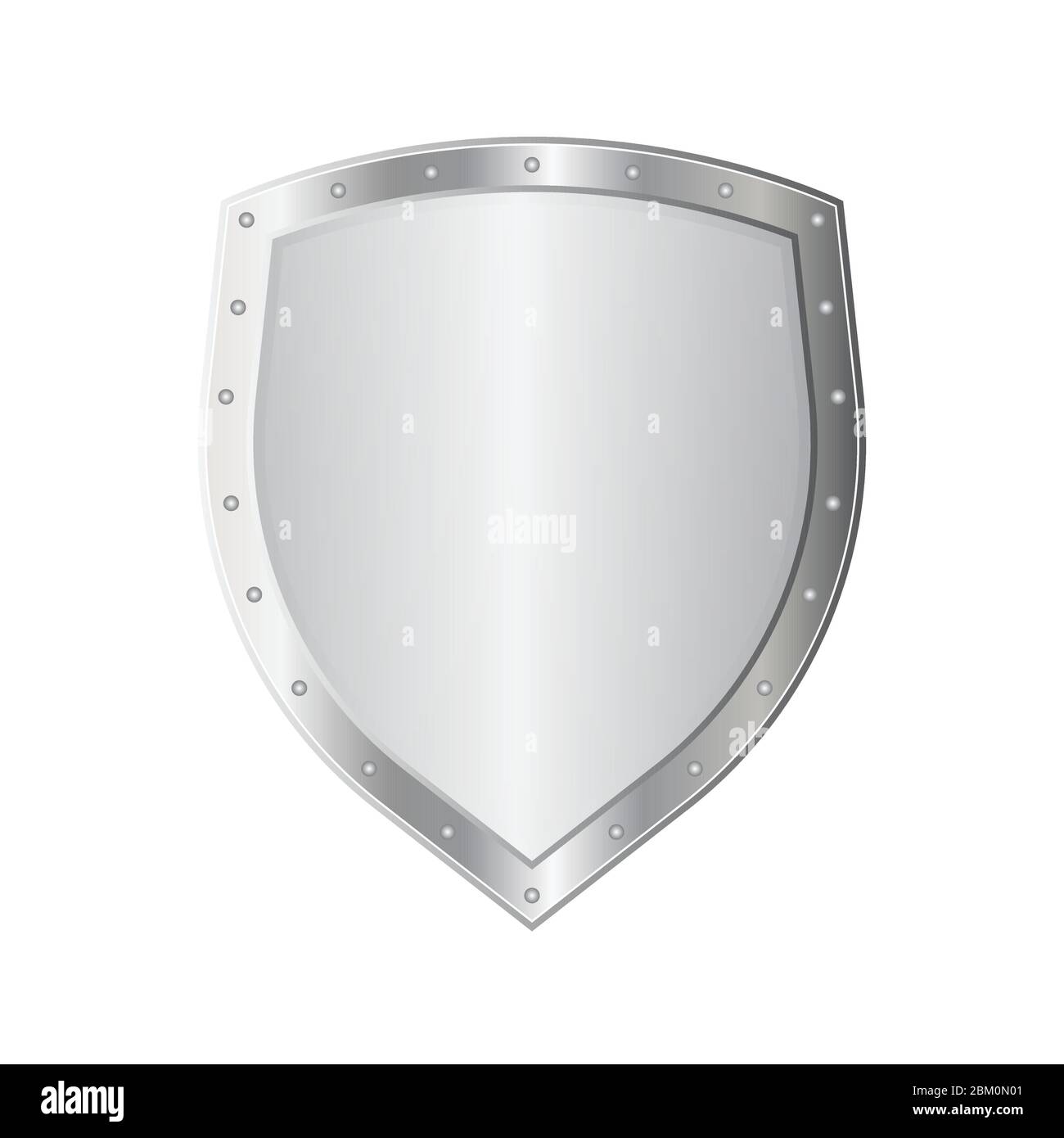 Metal shield vector illustration isolated on white background Stock Vector