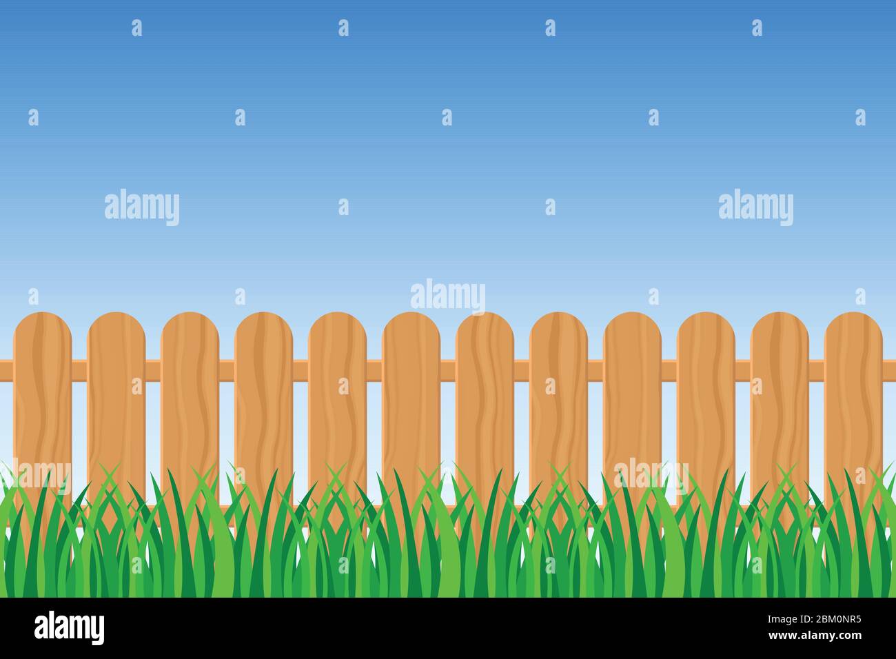 Background of green grass and fence vector illustration Stock Vector ...