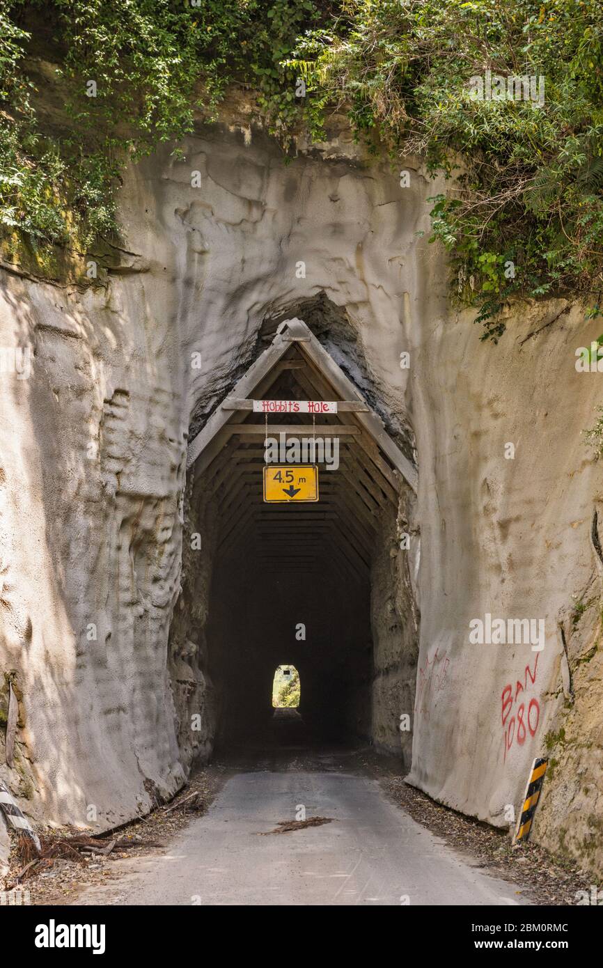 Moki Tunnel, Forgotten World Highway (SH43), Manawatu-Wanganui Region, North Island, New Zealand Stock Photo