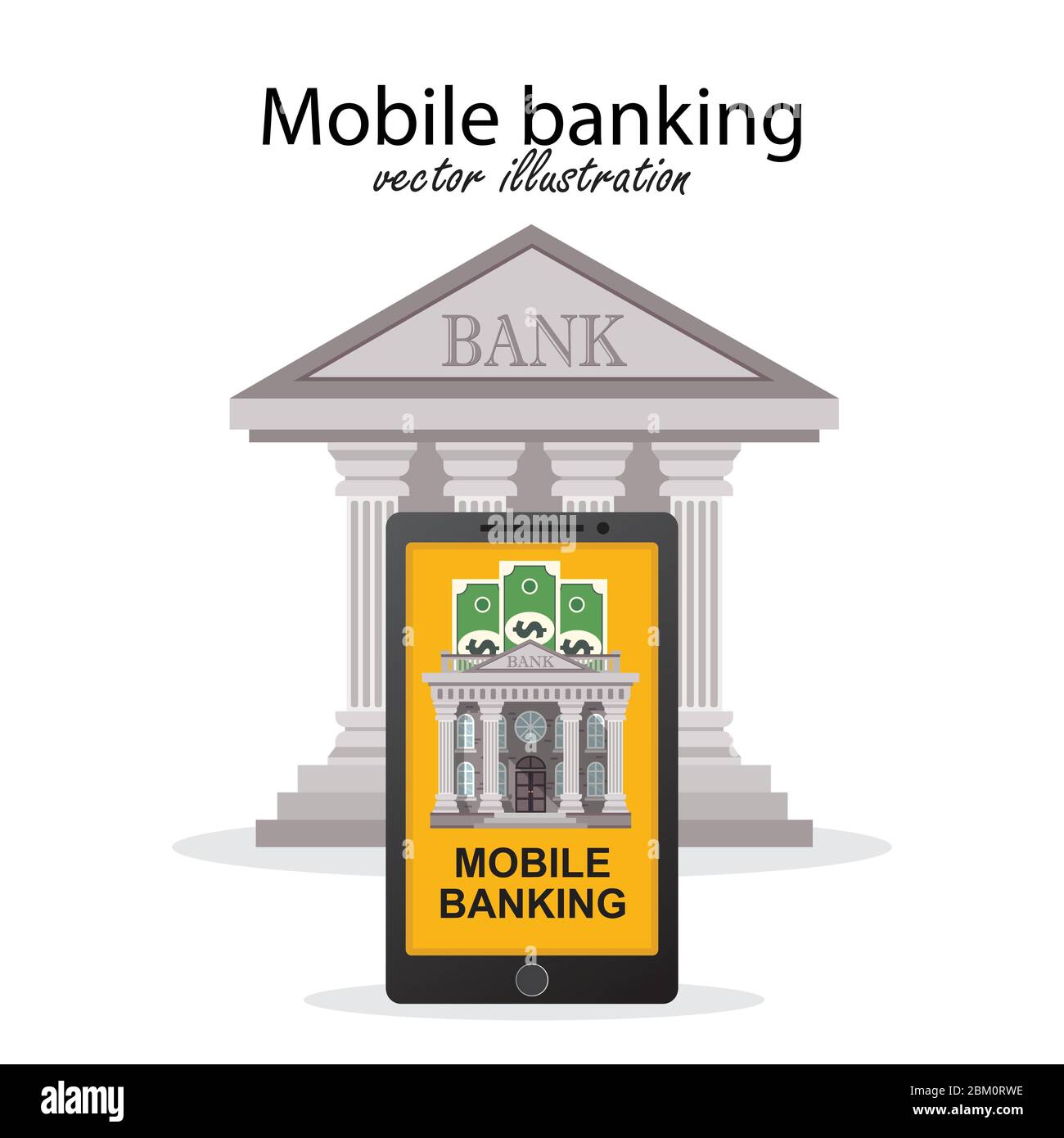 Mobile banking concept. Vector illustration in flat design Stock Vector ...