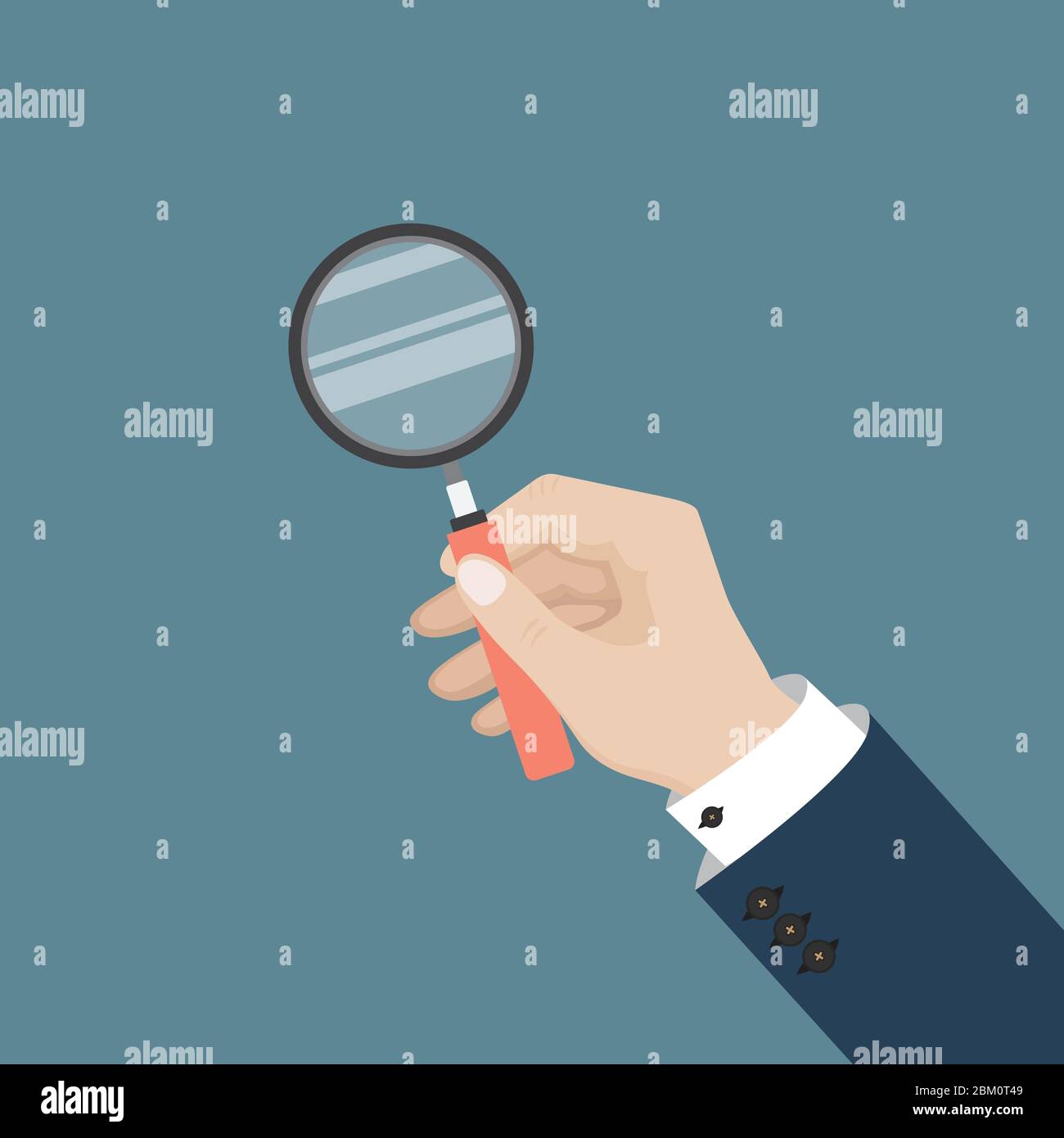 Hand of man with loupe Stock Vector Images - Alamy