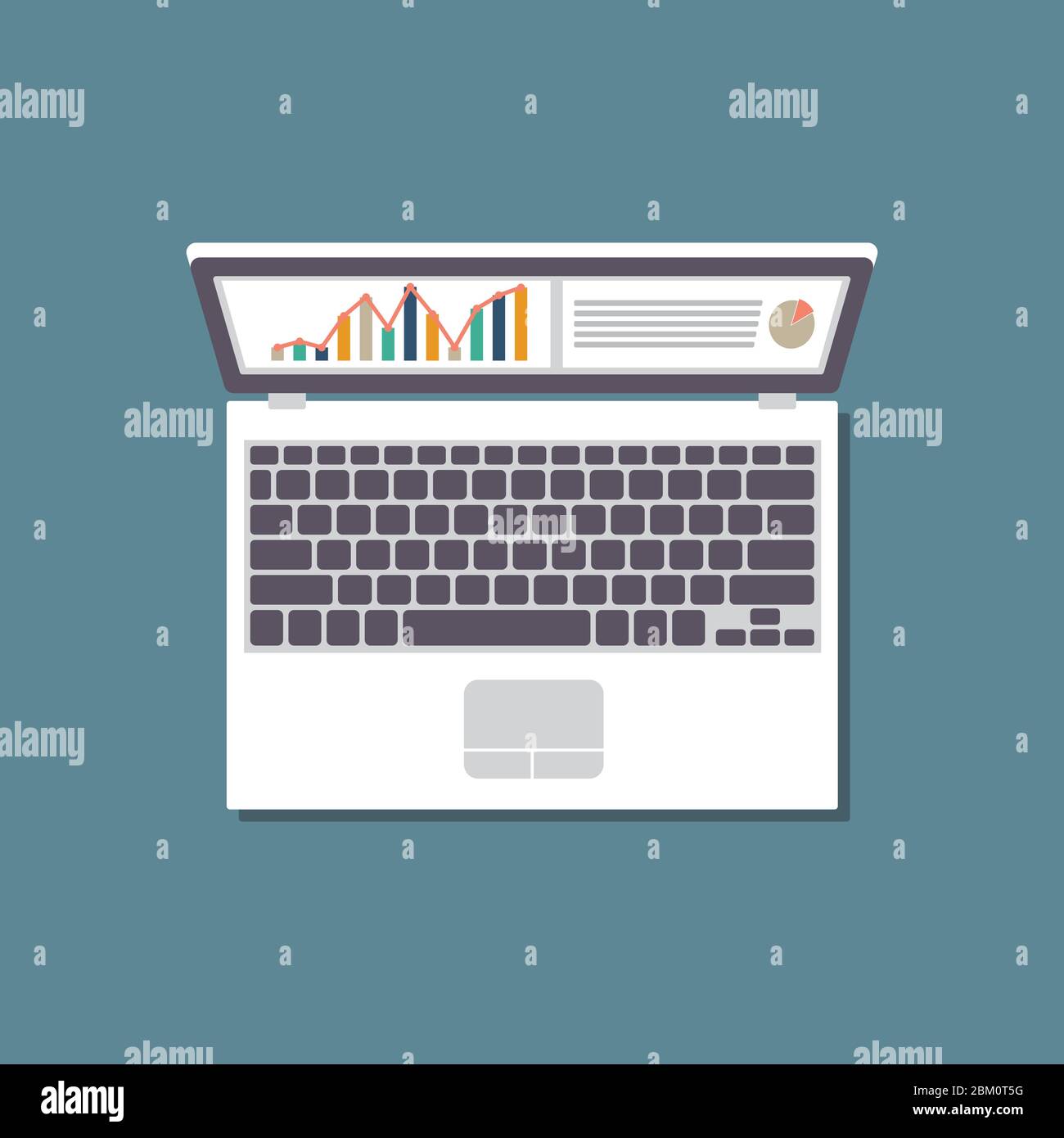 Laptop top view Stock Vector Images - Alamy