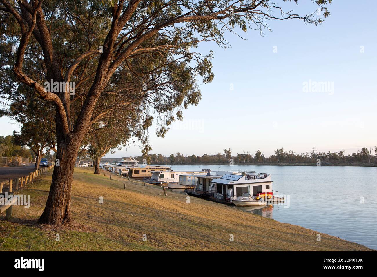 Houseboats on the Murray River, Renmark, South Australia Stock Photo