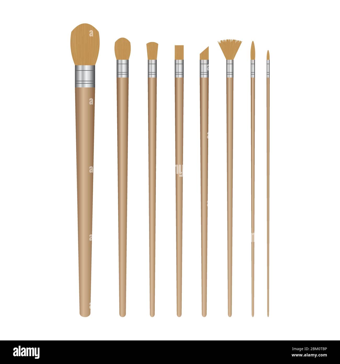 A set of different brushes for painting the landscape Stock Photo - Alamy