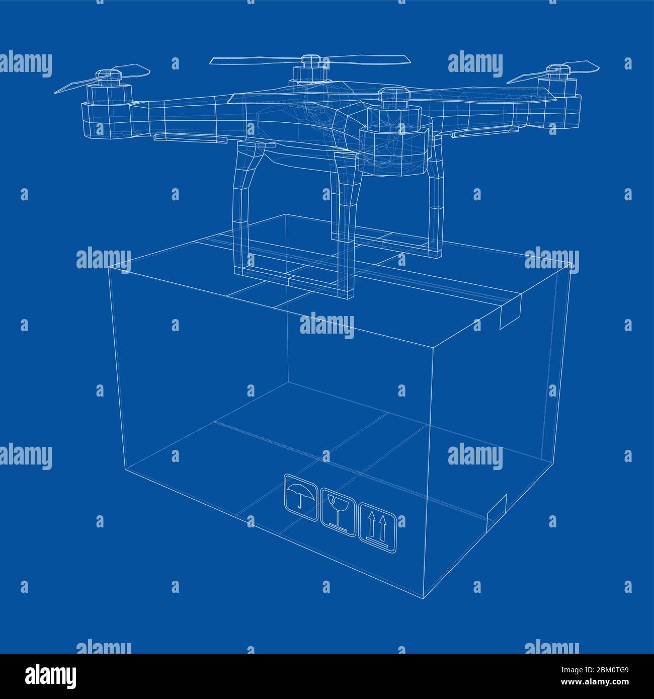 Delivery drone concept outline. Vector Stock Vector Image & Art - Alamy