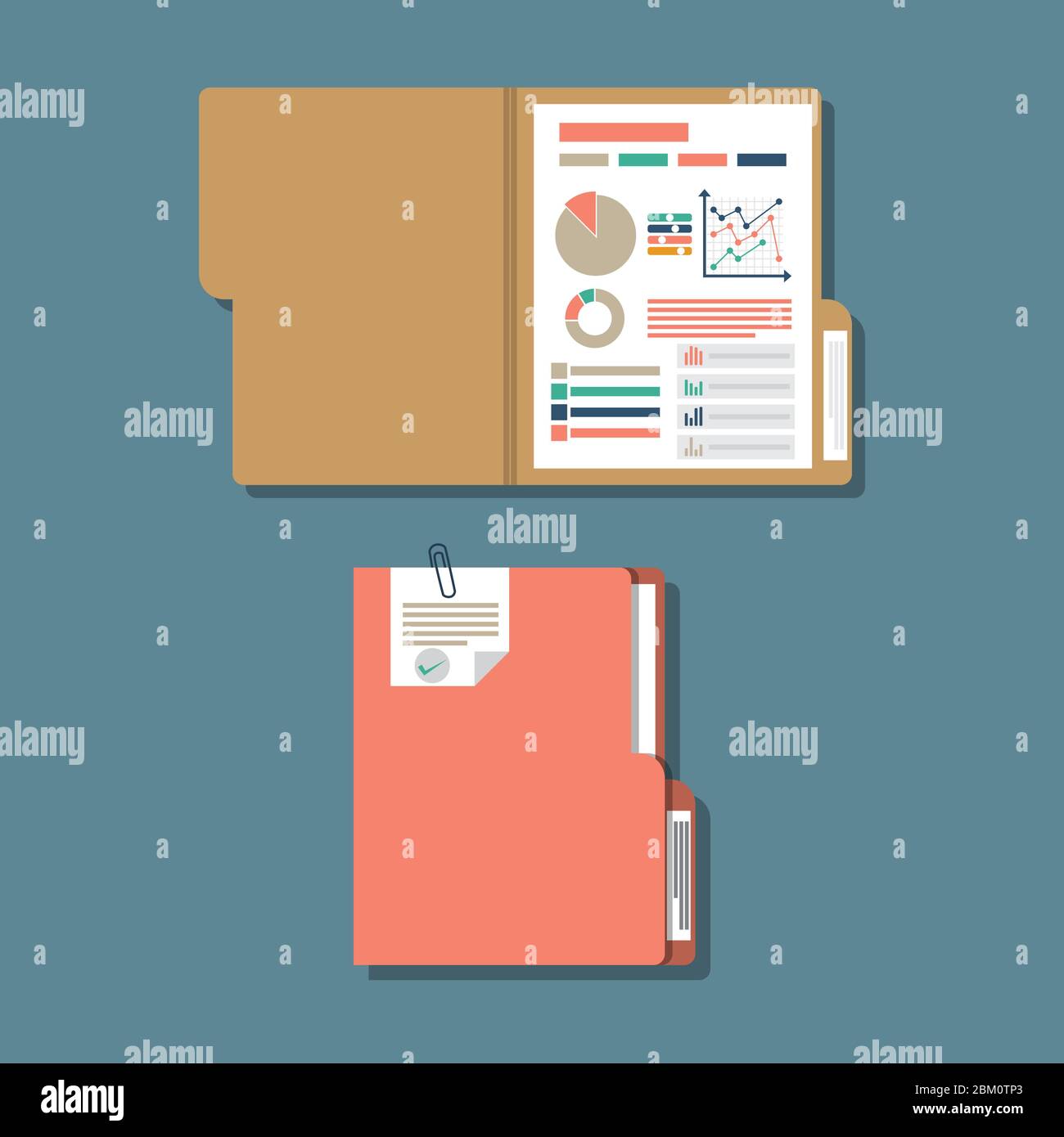 Finance documents vector illustration. Flat design Stock Vector
