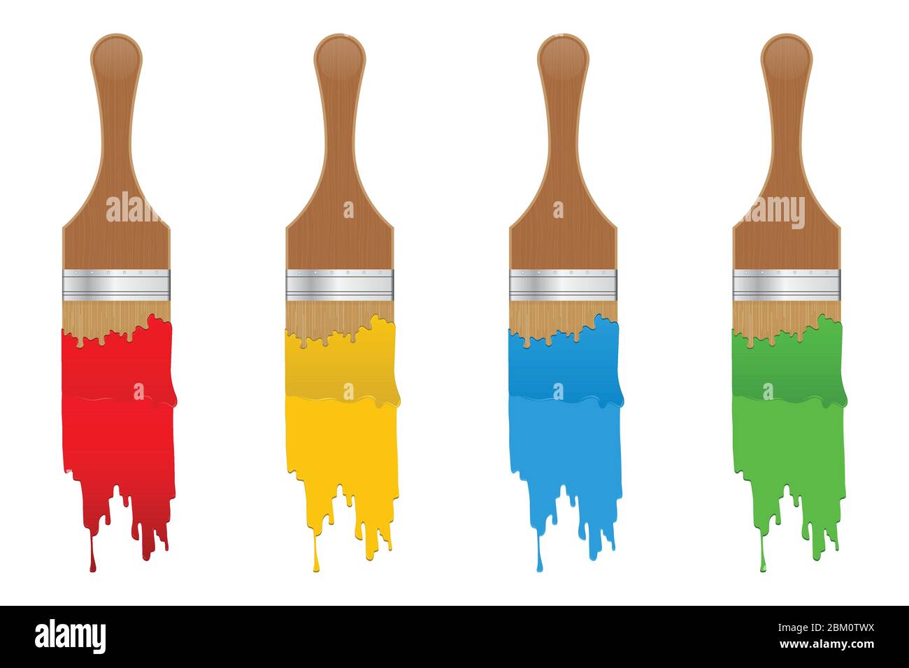 Paint brush set vector illustration isolated on white background Stock Vector