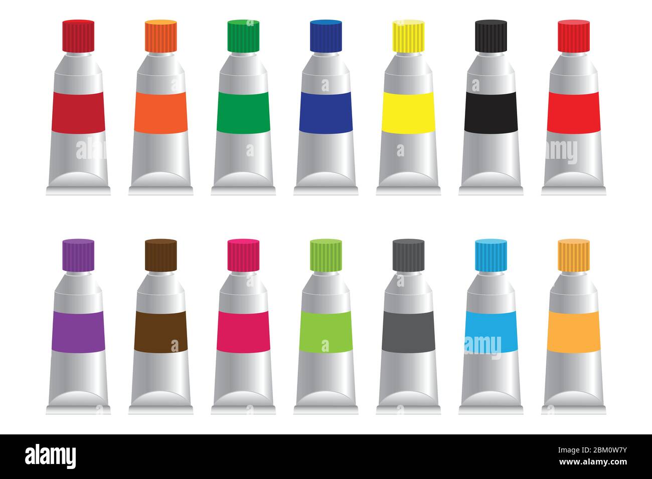 Paint tubes vector illustration isolated on white background Stock Vector