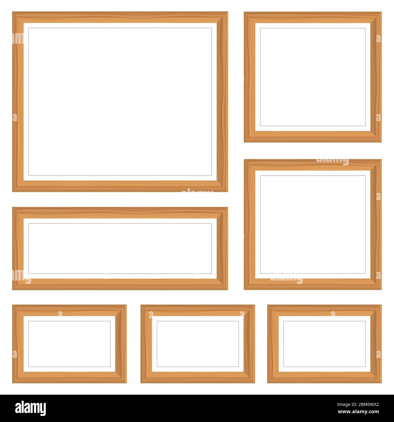 Photo frame mockup vector illustration isolated on white background Stock Vector