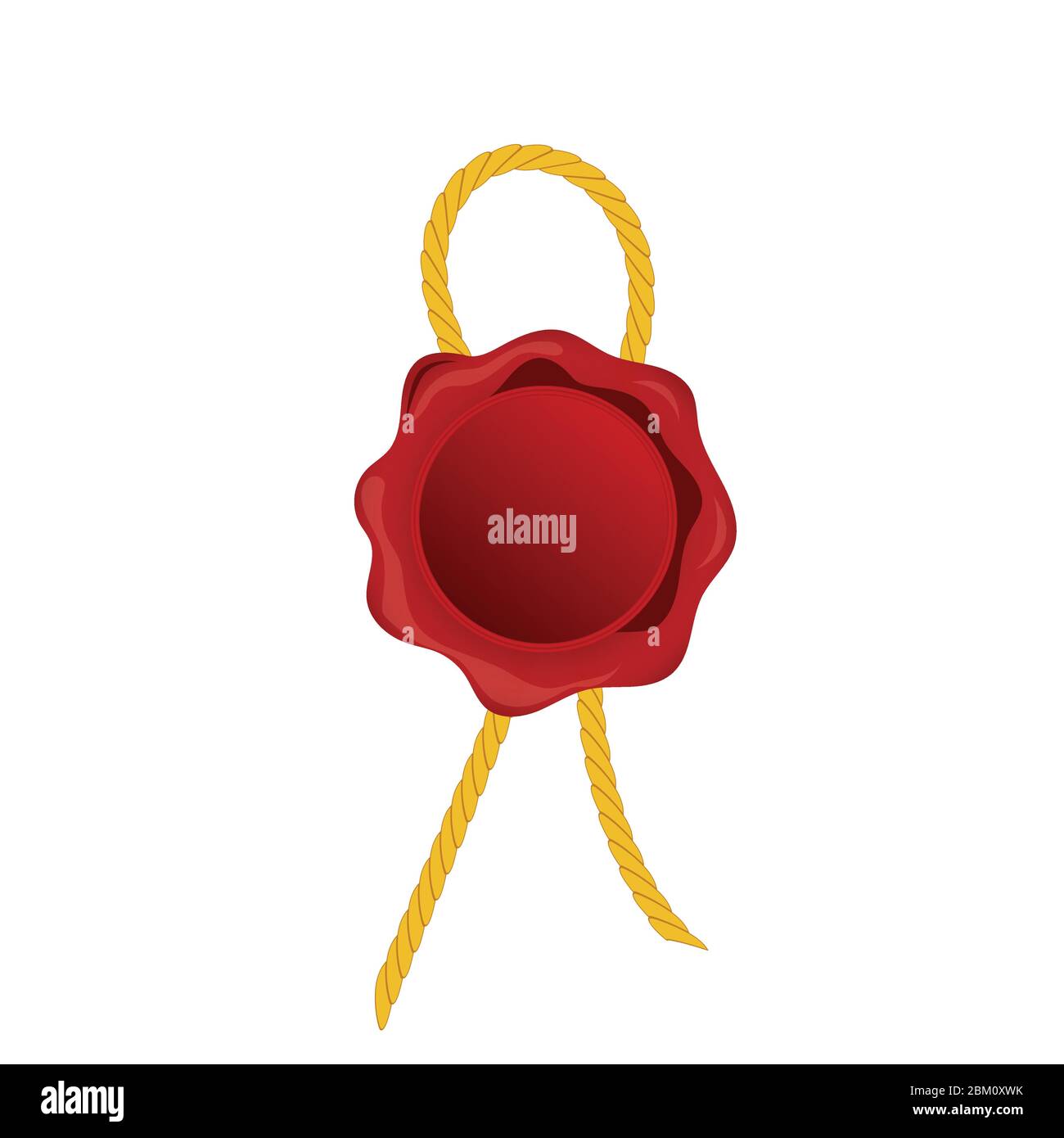 Red wax seal vector illustration isolated on white background Stock
