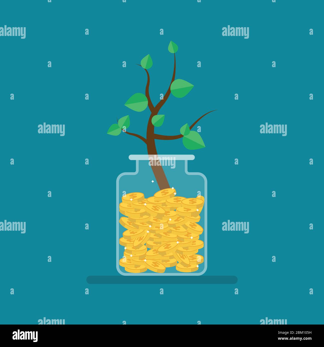 Time to invest concept. Grow business. Money tree and financial growth ...