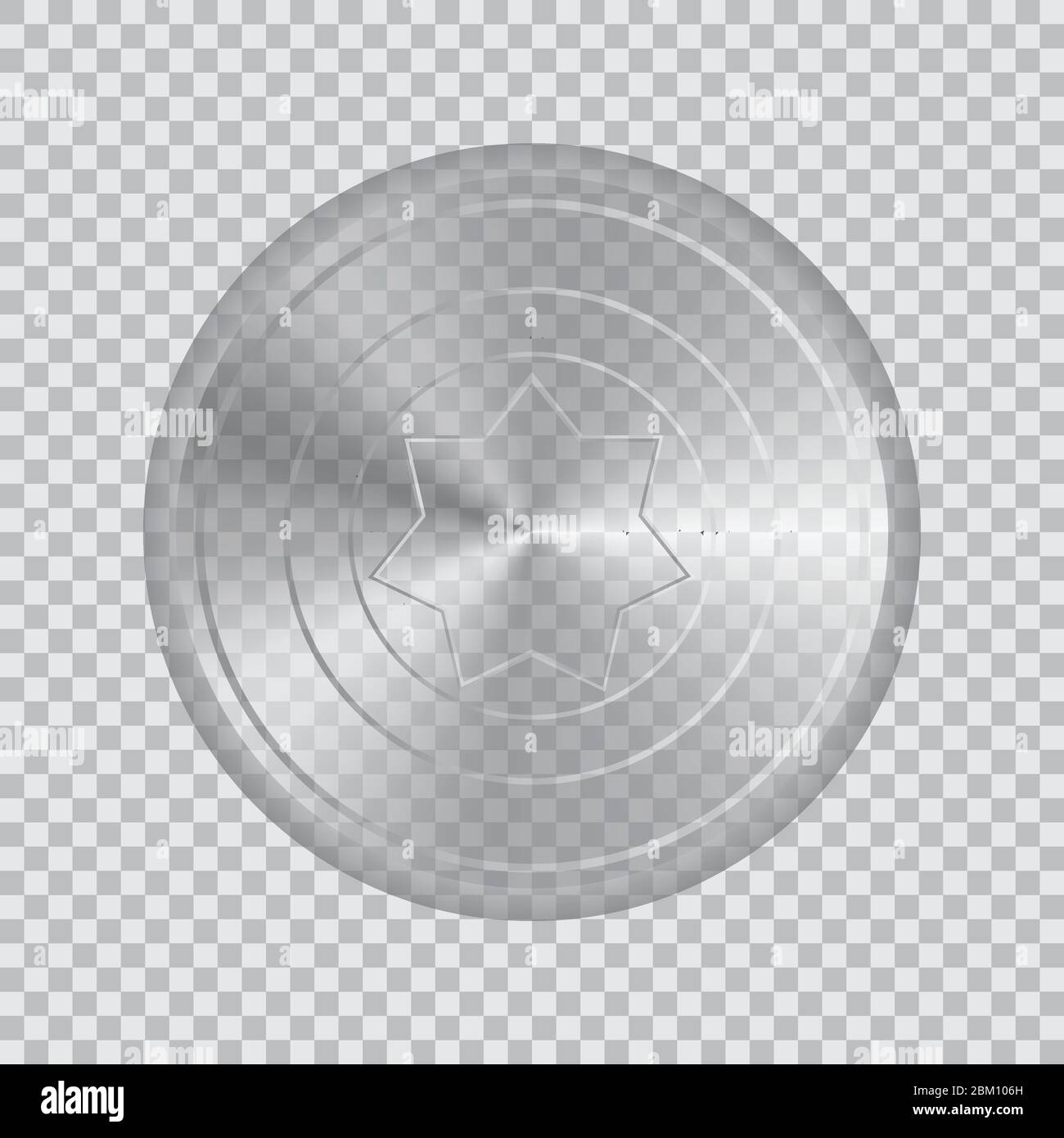 Transparent glass shield vector illustration isolated on white background Stock Vector