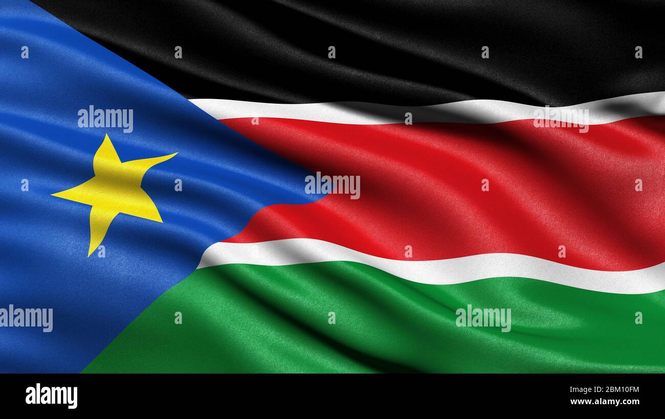 South sudan flag waving wind hi-res stock photography and images - Alamy