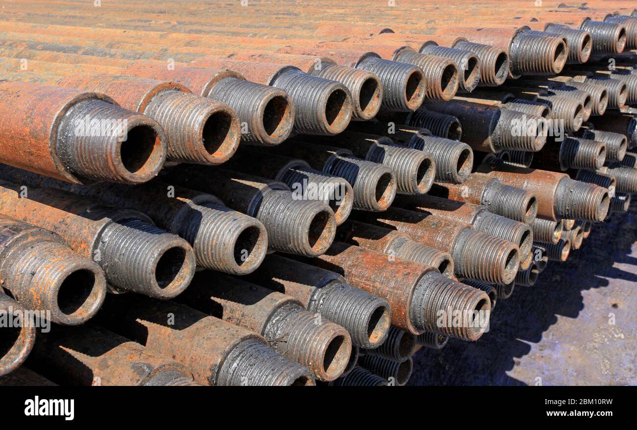 And at the scene of the oil field oil pipeline Stock Photo - Alamy
