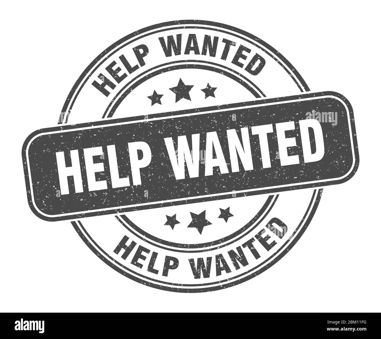 help wanted stamp. help wanted label. round grunge sign Stock Vector