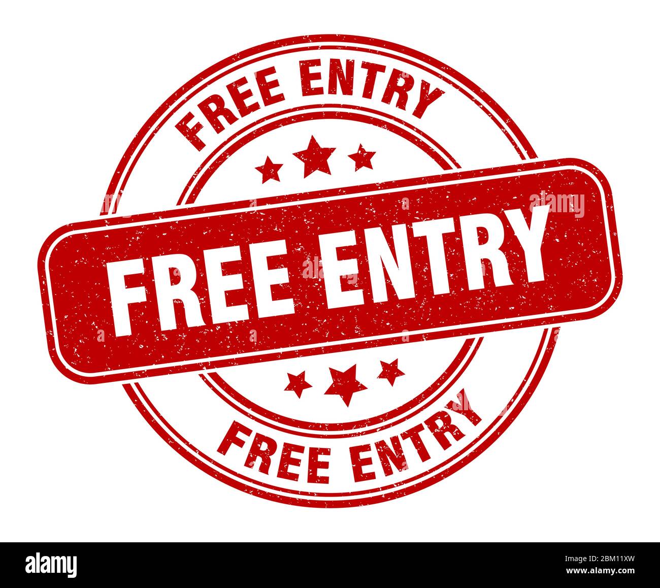 free entry stamp. free entry label. round grunge sign Stock Vector