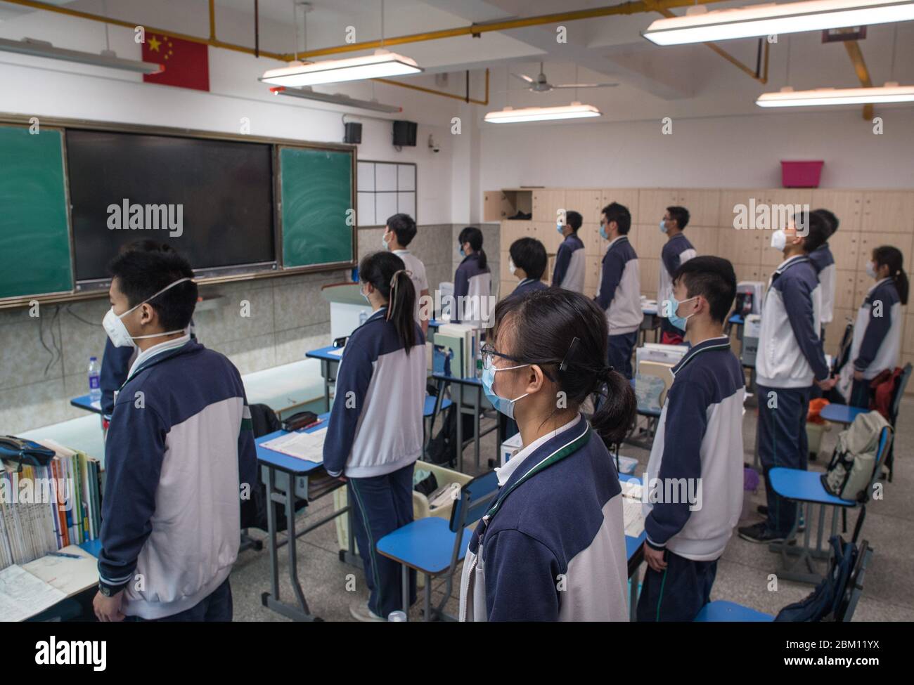 Wuhan China S Hubei Province 6th May Senior Students Attend A Flag Raising Ceremony In A Classroom Of Wuhan No 6 High School In Wuhan Central China S Hubei Province May 6 Senior Wuhan China S Hubei Province 6th May Senior Students Attend A Flag Raising Ceremony In A Classroom Of Wuhan No 6 High School In Wuhan Central China S Hubei Province May 6 Senior