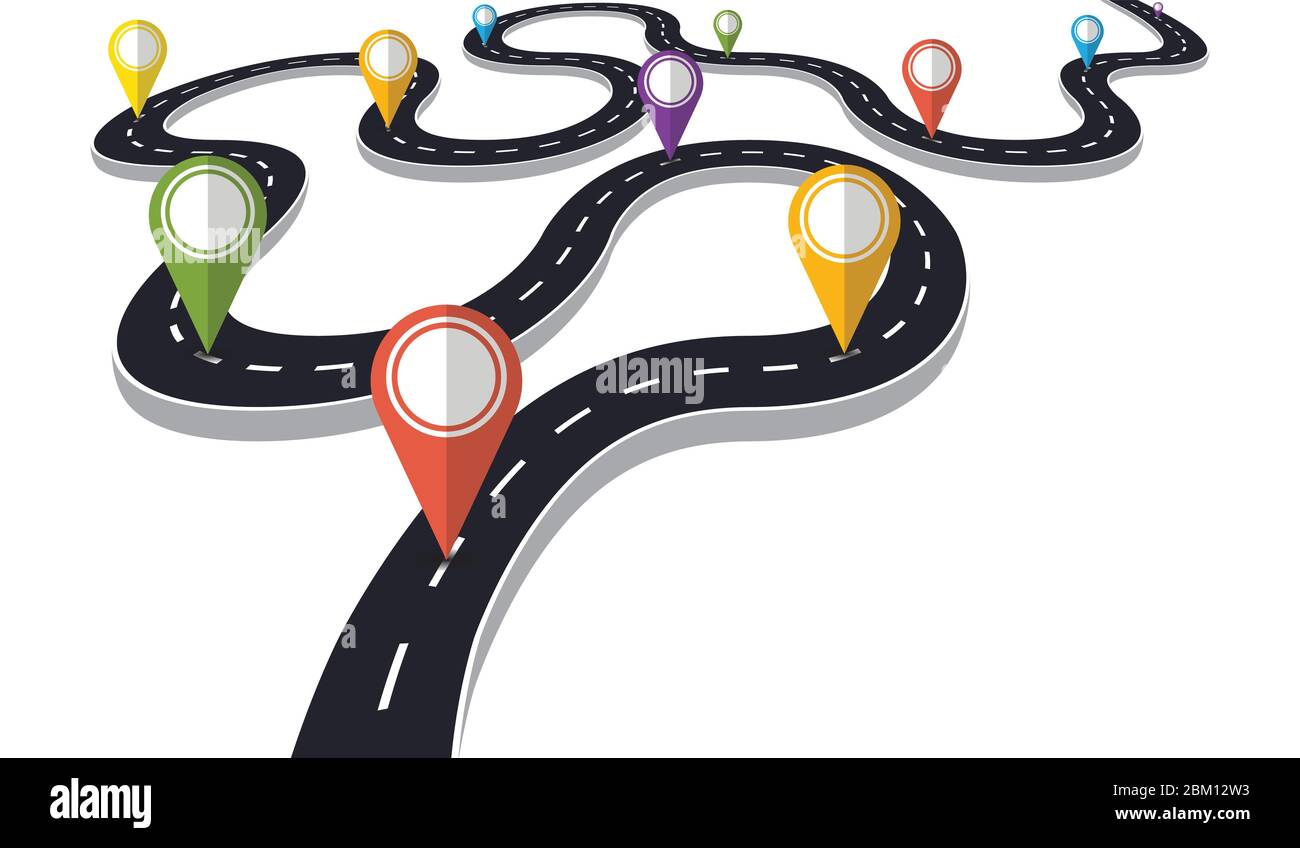 Winding road icon vector vectors hires stock photography and images Alamy