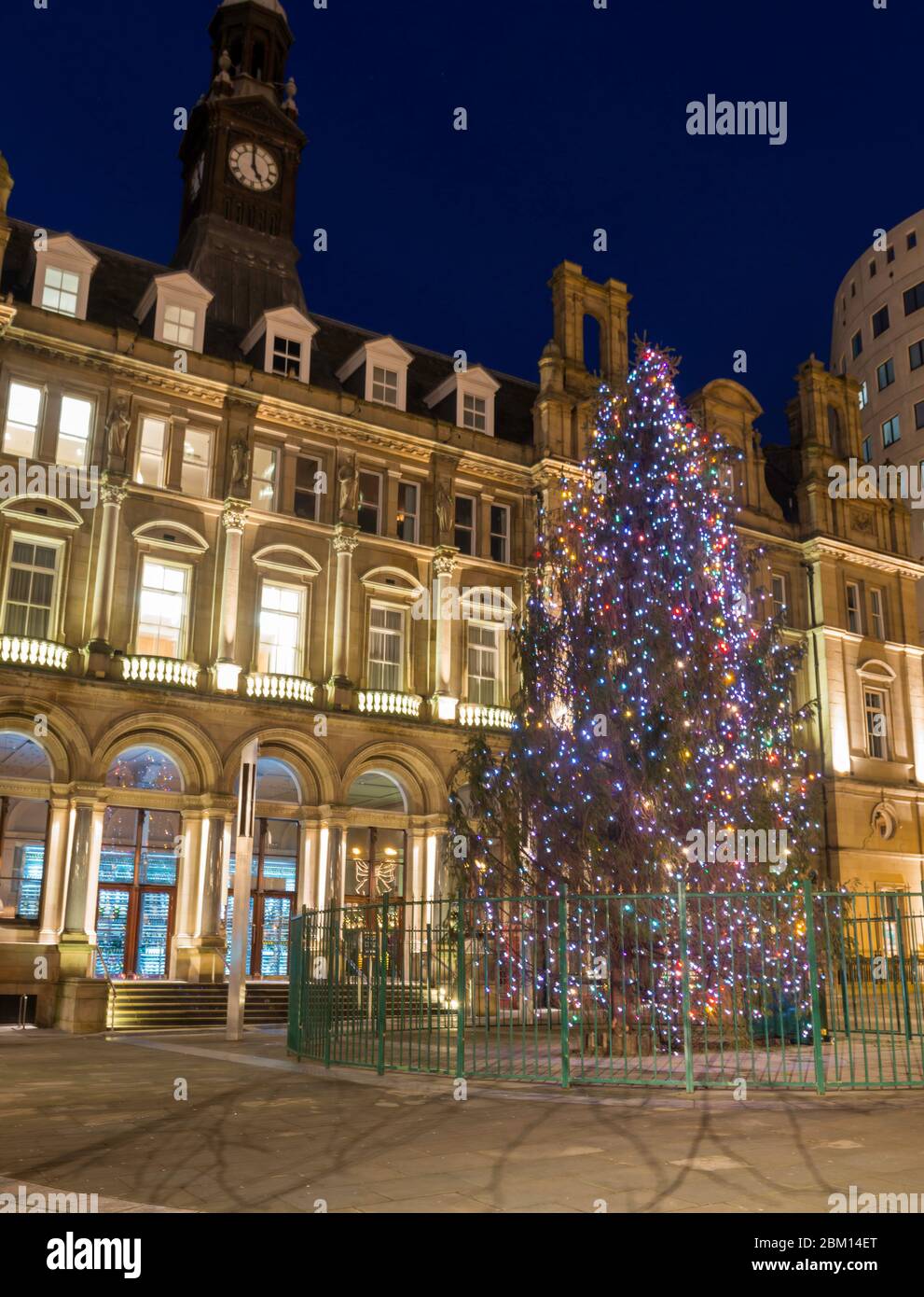 The Old Post Office and City Square, Leeds, West Yorkshire at Christmas Stock Photo