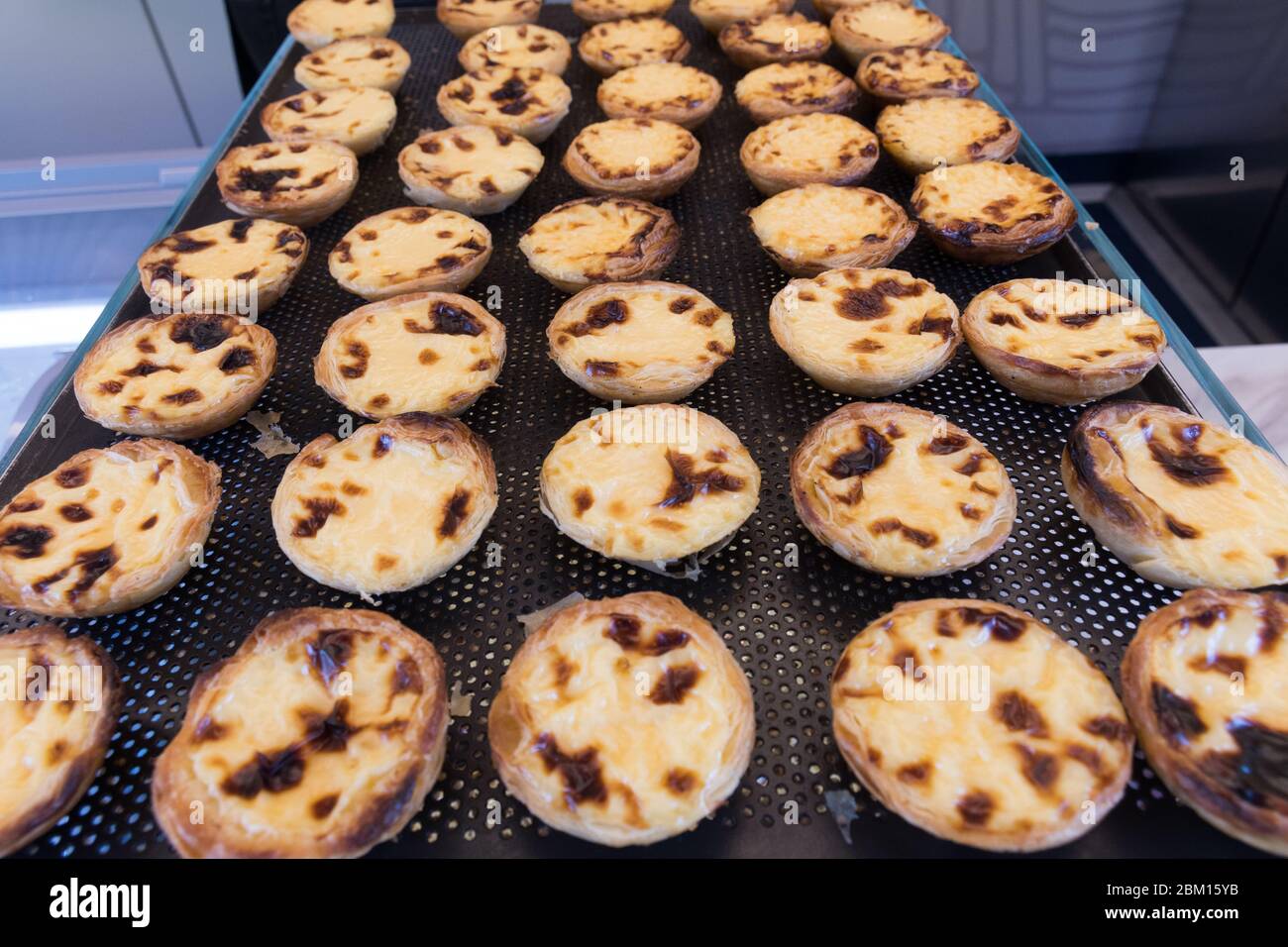 Tray of traditional Portugal Lisbon homemade "pasteis de nata