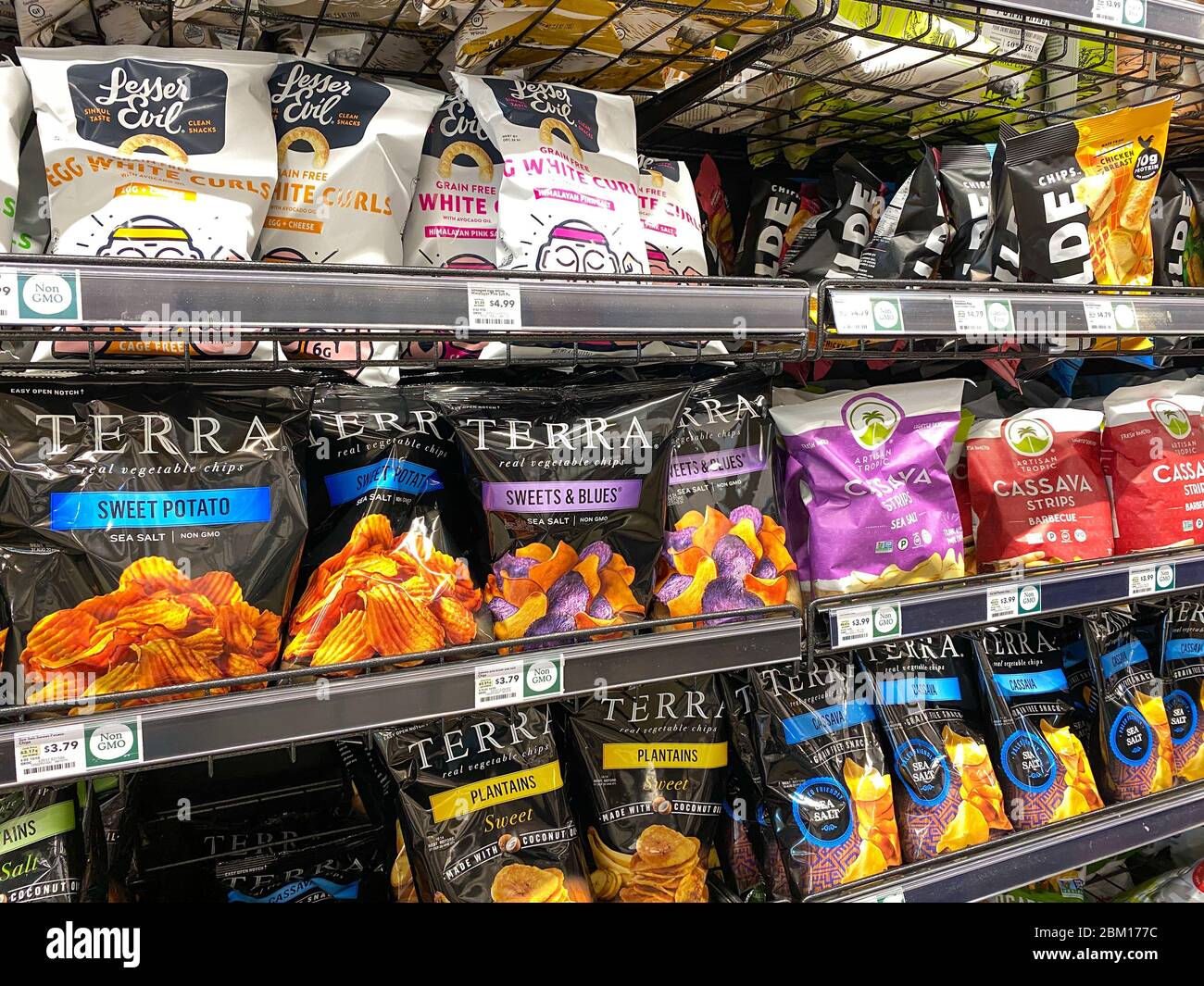 Orlando,FL/USA5/3/20 A display of Potato, Plantain, and Cassava Chips