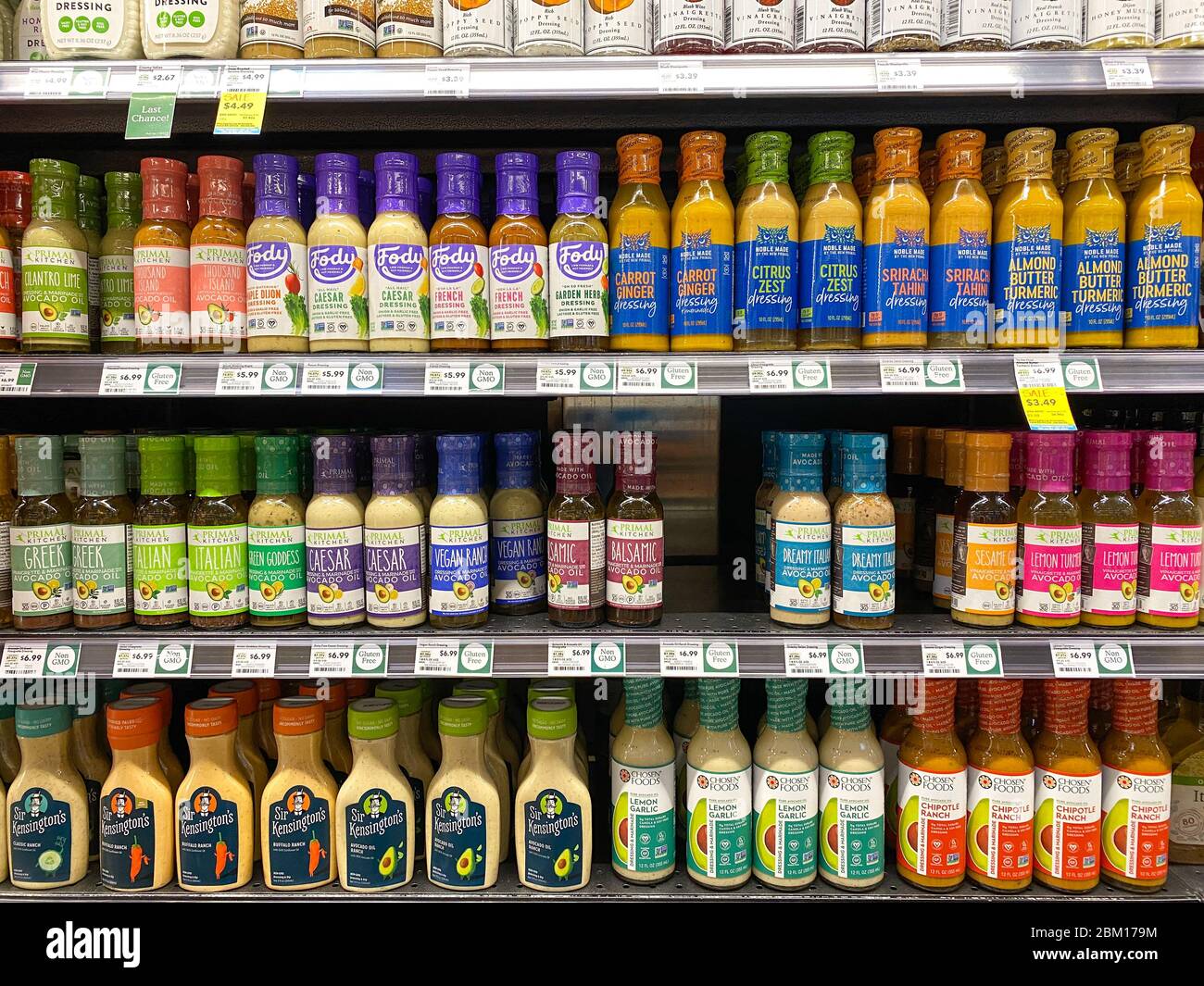 Orlando,FL/USA5/3/20 The Salad Dressing aisle at a Whole Foods Market
