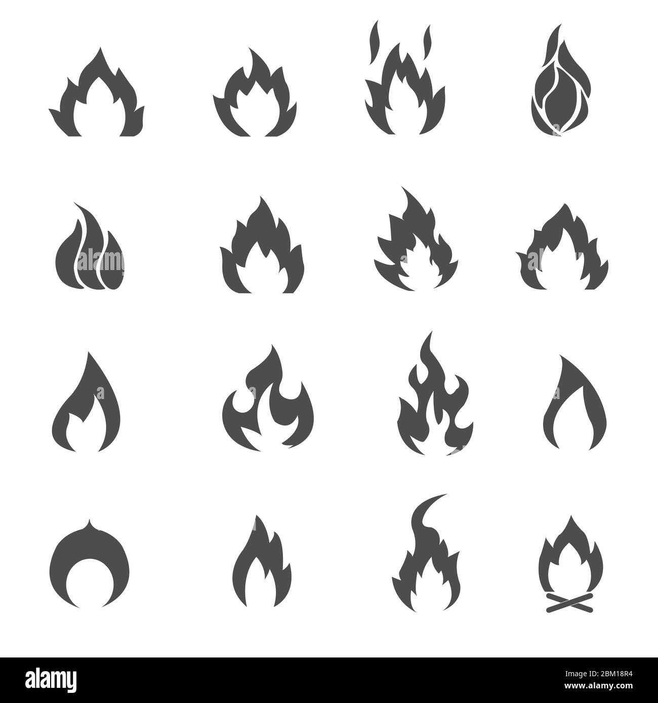 fire icons set design vector illustration Stock Photo