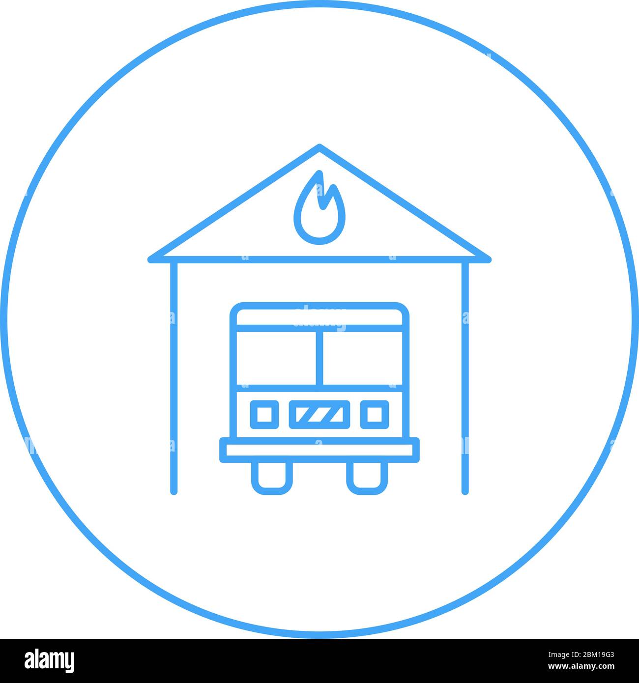 Beautiful Fire station Vector line icon Stock Vector Image & Art - Alamy