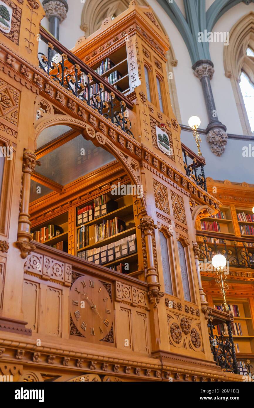 Parliament, Library interior, Ottawa, Ontario, Canada Stock Photo