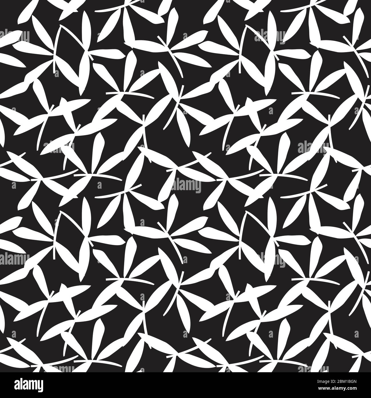 Black and white Floral botanical seamless pattern background for ...