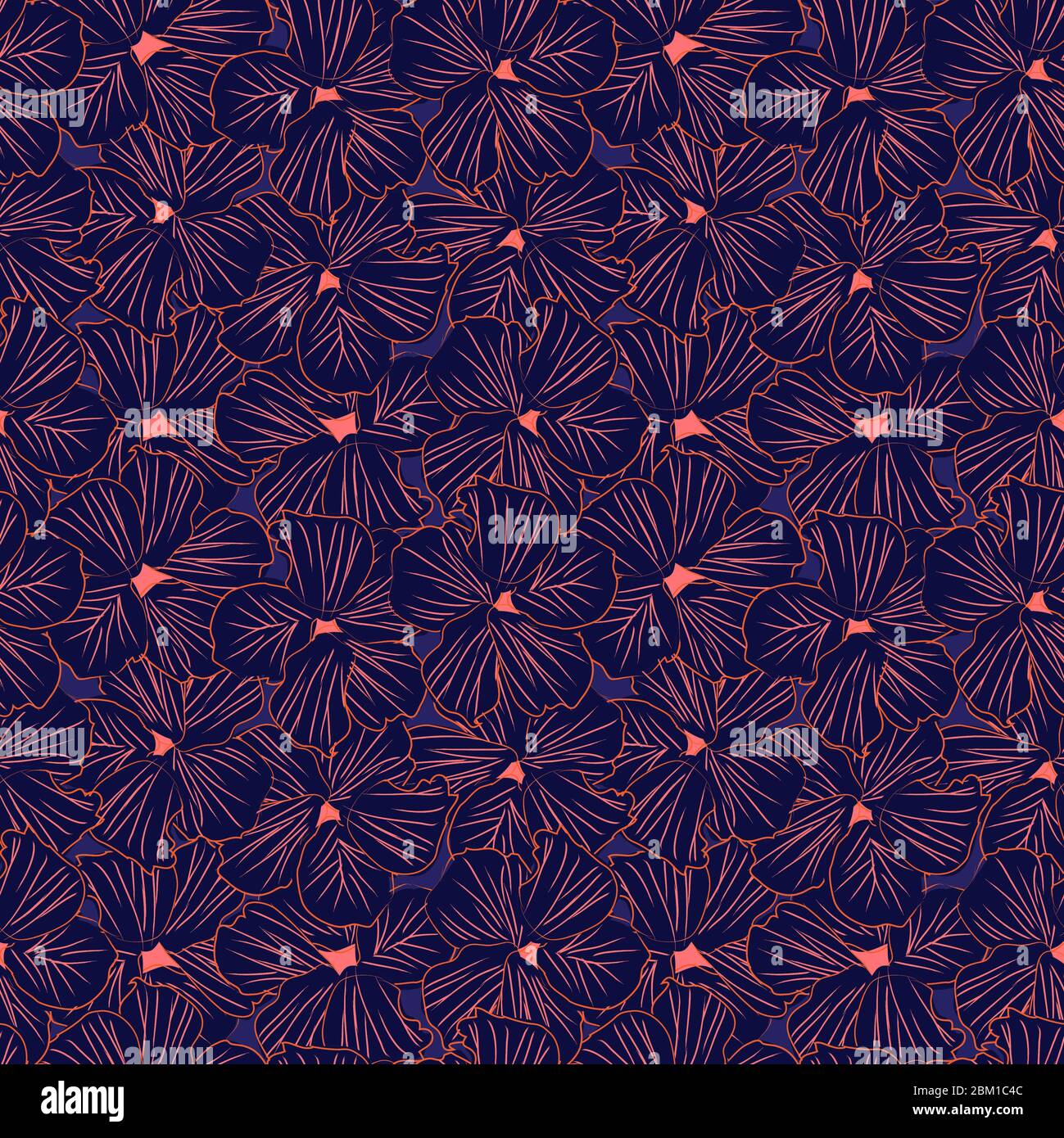 Pink Navy Floral botanical seamless pattern background suitable for ...