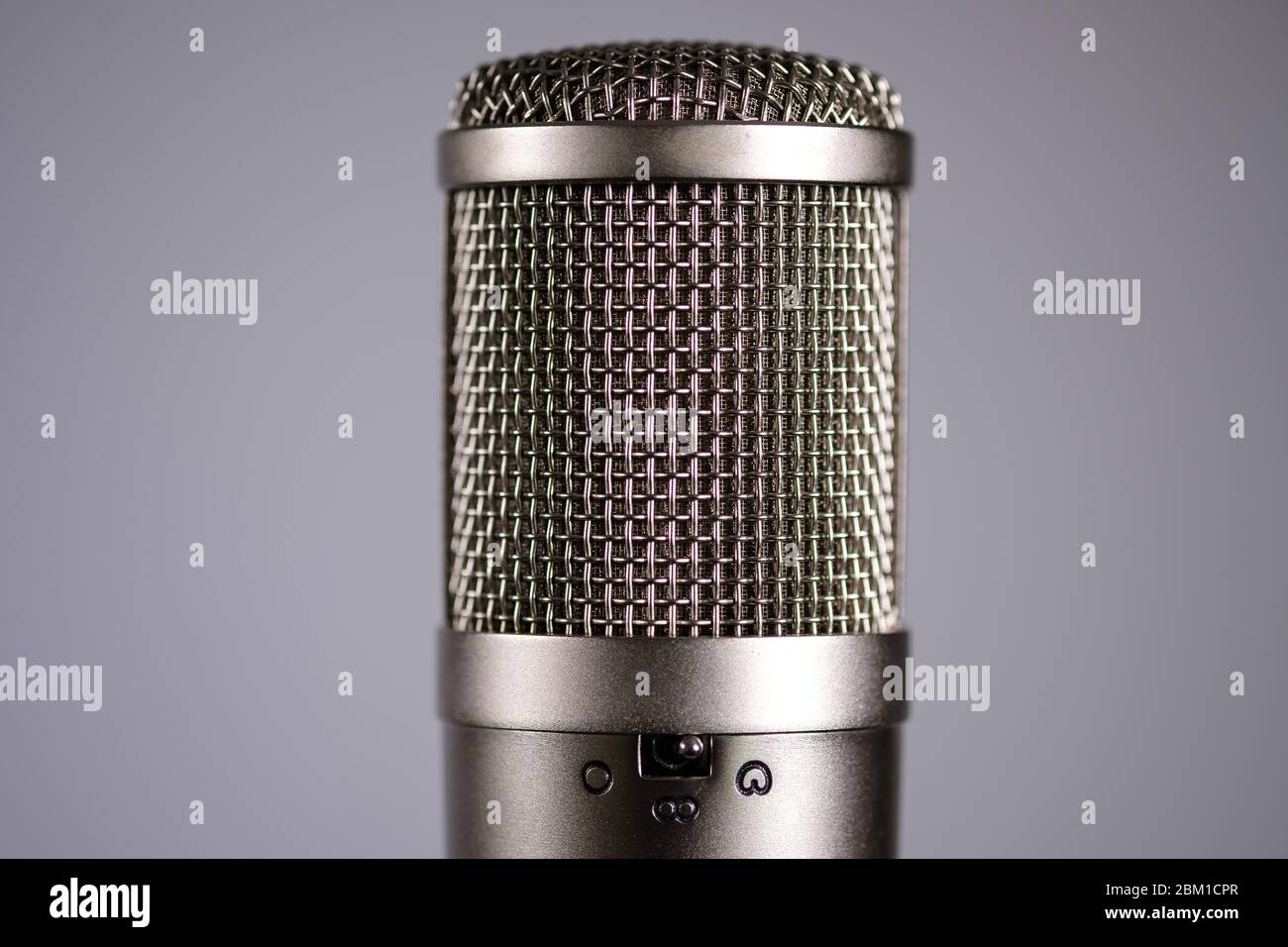 large diaphragm condenser microphone close-up Stock Photo