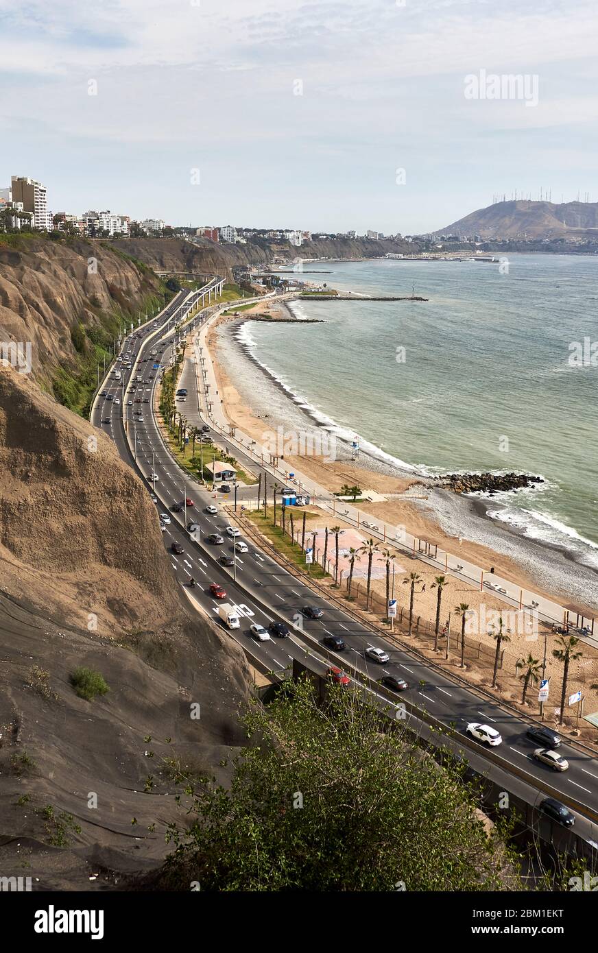 Coast road in Miraflores District, Lima, Peru Stock Photo - Alamy