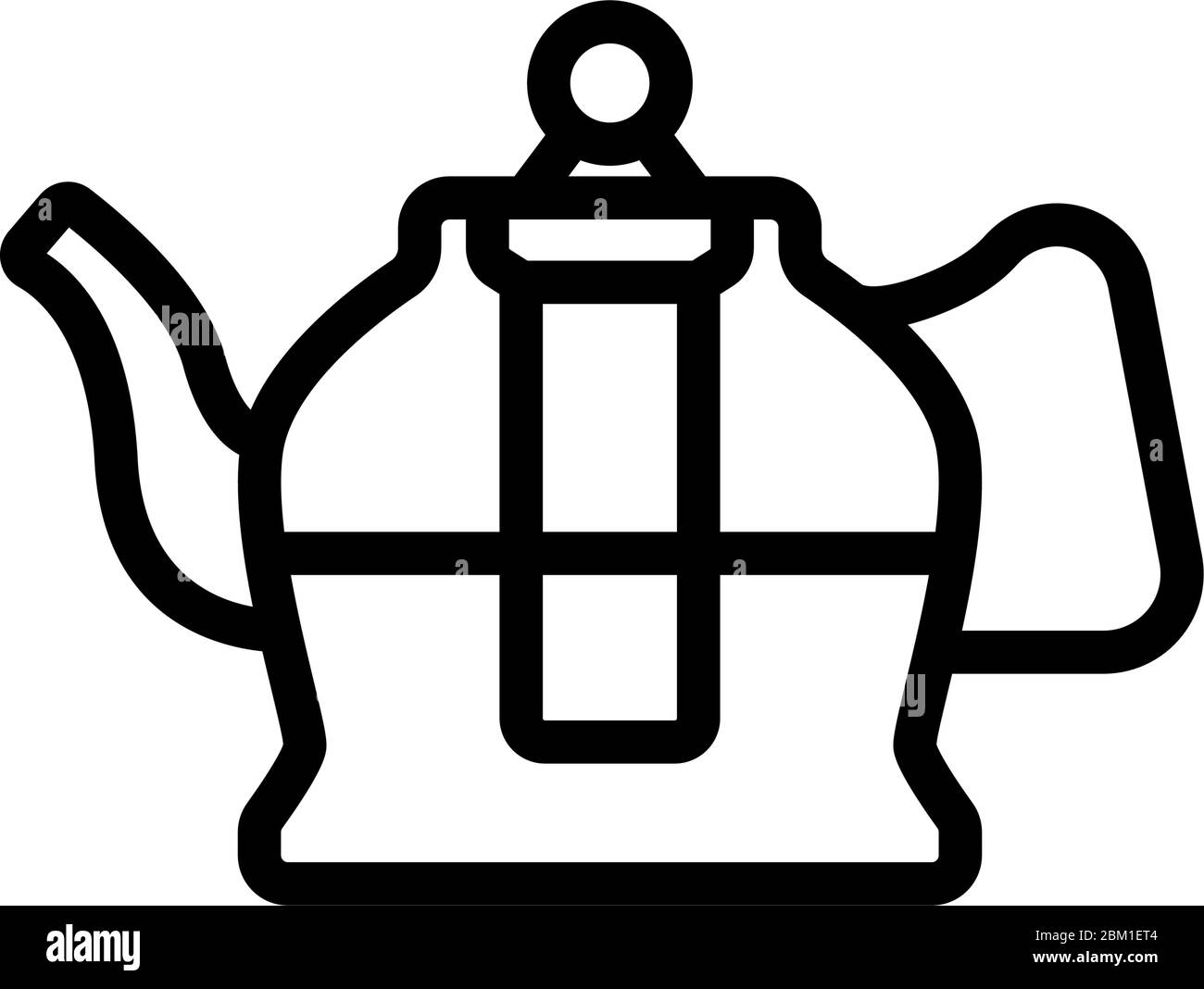 kitchen tea maker with press icon vector outline illustration Stock