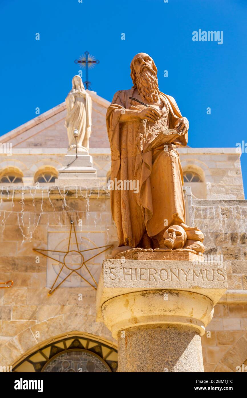 View of exterior of Church of Nativity in Manger Square, Bethlehem
