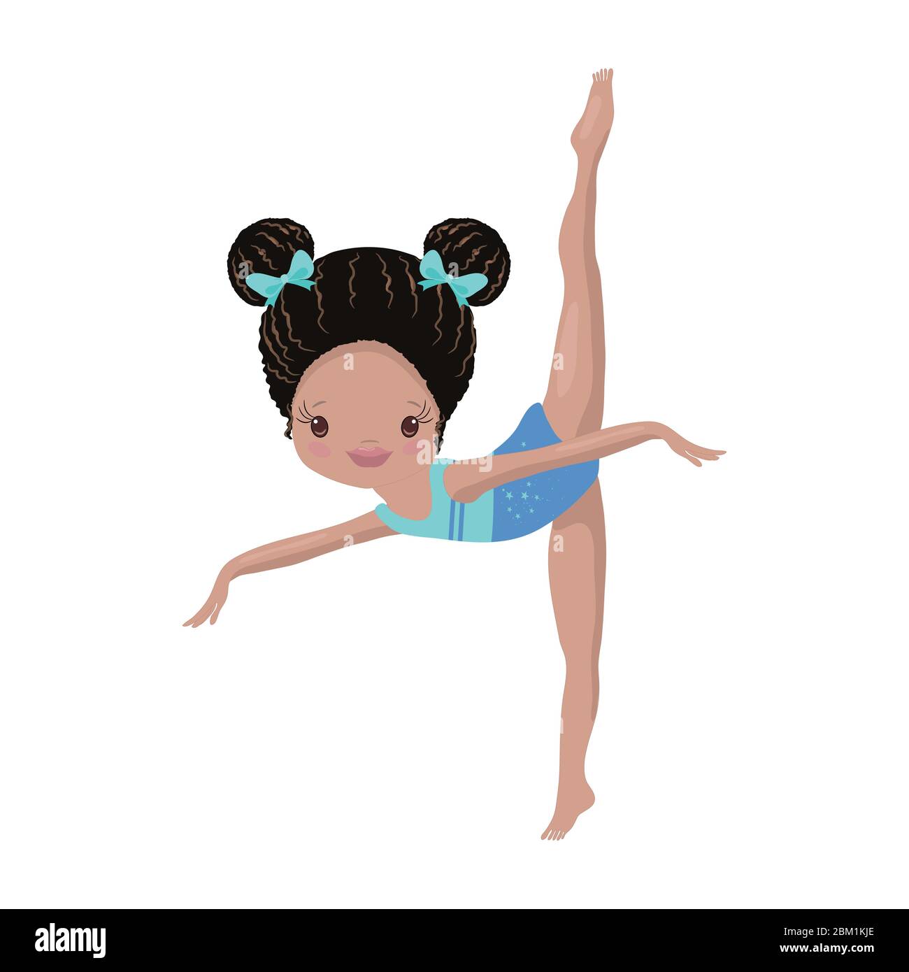 Clipart Cute African American Girl Gymnast Gym Stock Vector Image &amp; Art ...