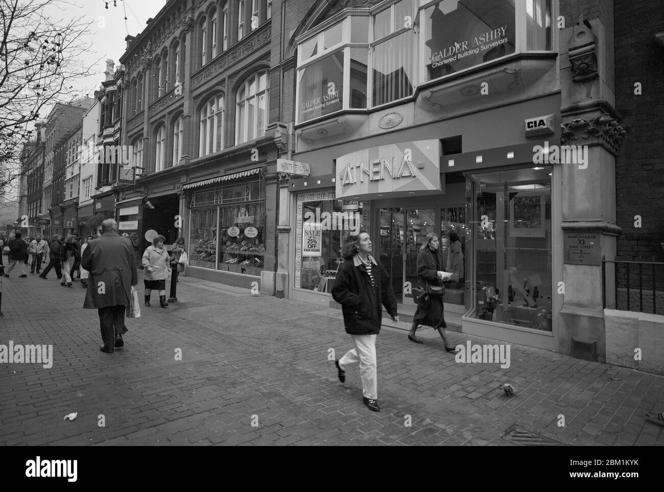1991, King Street, retail area of Manchester city centre, north west