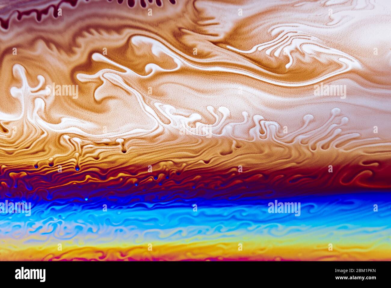 Colorful pattern of soap bubble, abstract close-up Stock Photo