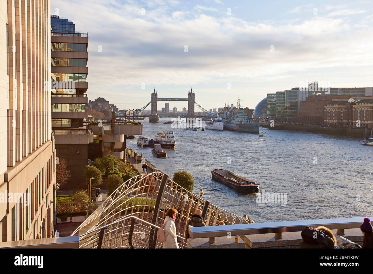 River Thames with Tower Bridge, London in the background Stock Photo