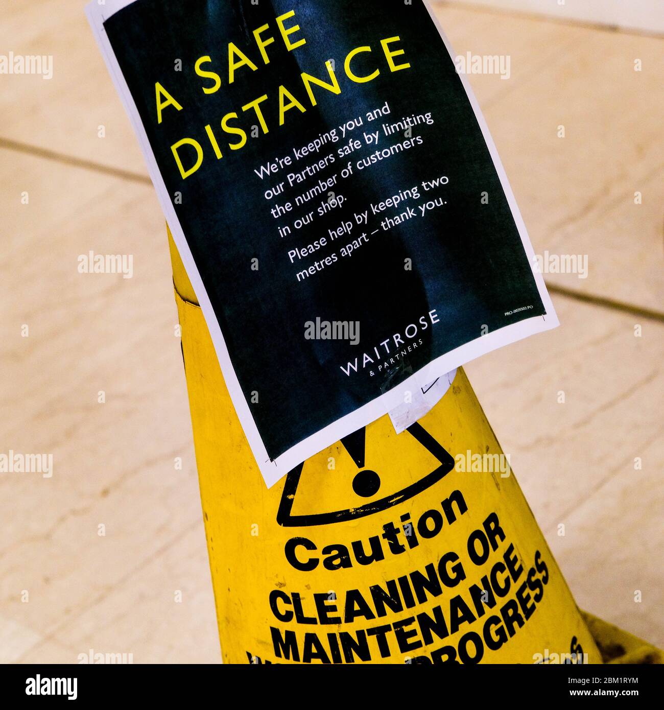 Temporary Warning Sign During Coronavirus To Tell The Public To Keep A ...