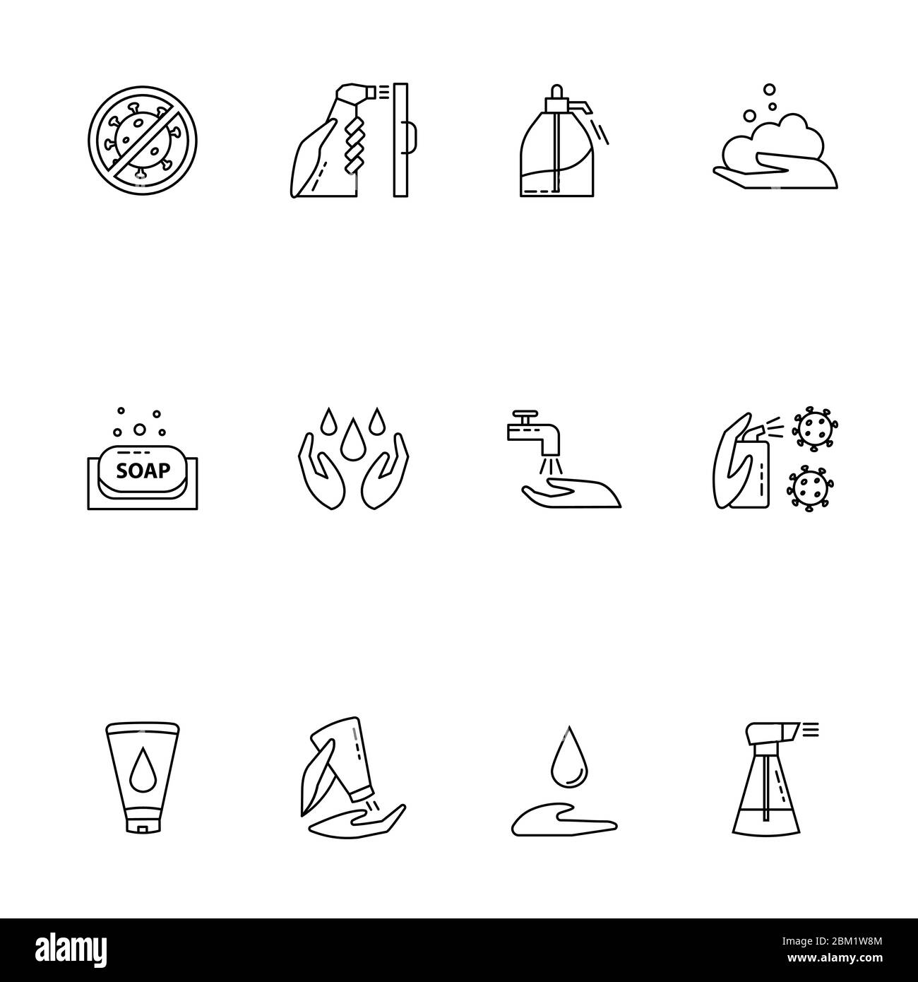 Hygiene Icon. Included the icons as hand wash, soap, alcohol, detergent Stock Vector