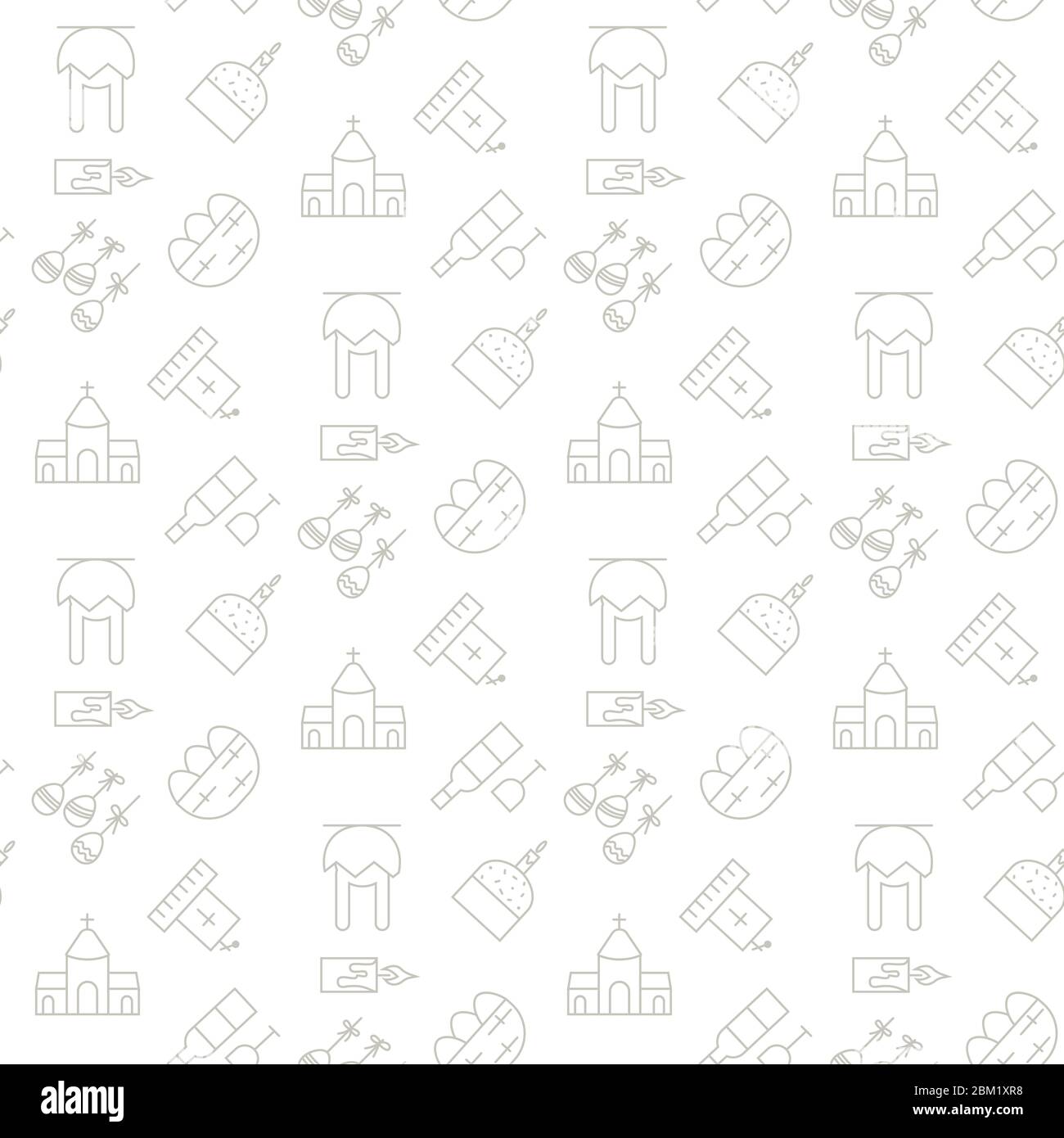 Easter seamless pattern isolated on a white background Stock Vector
