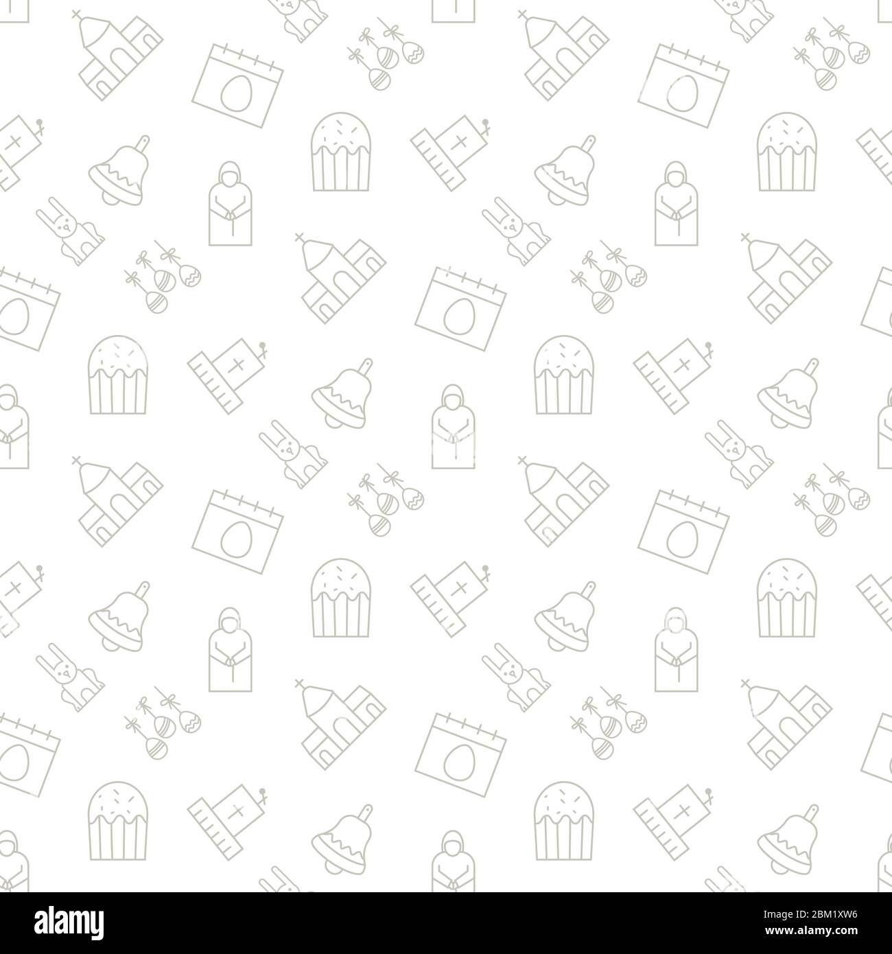 Easter seamless pattern isolated on a white background Stock Vector