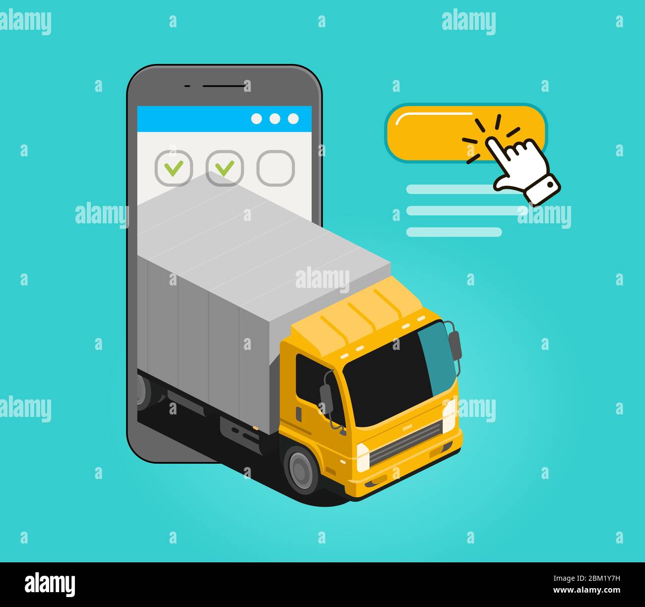 Freight transportation. Commercial delivery, truck vector illustration Stock Vector